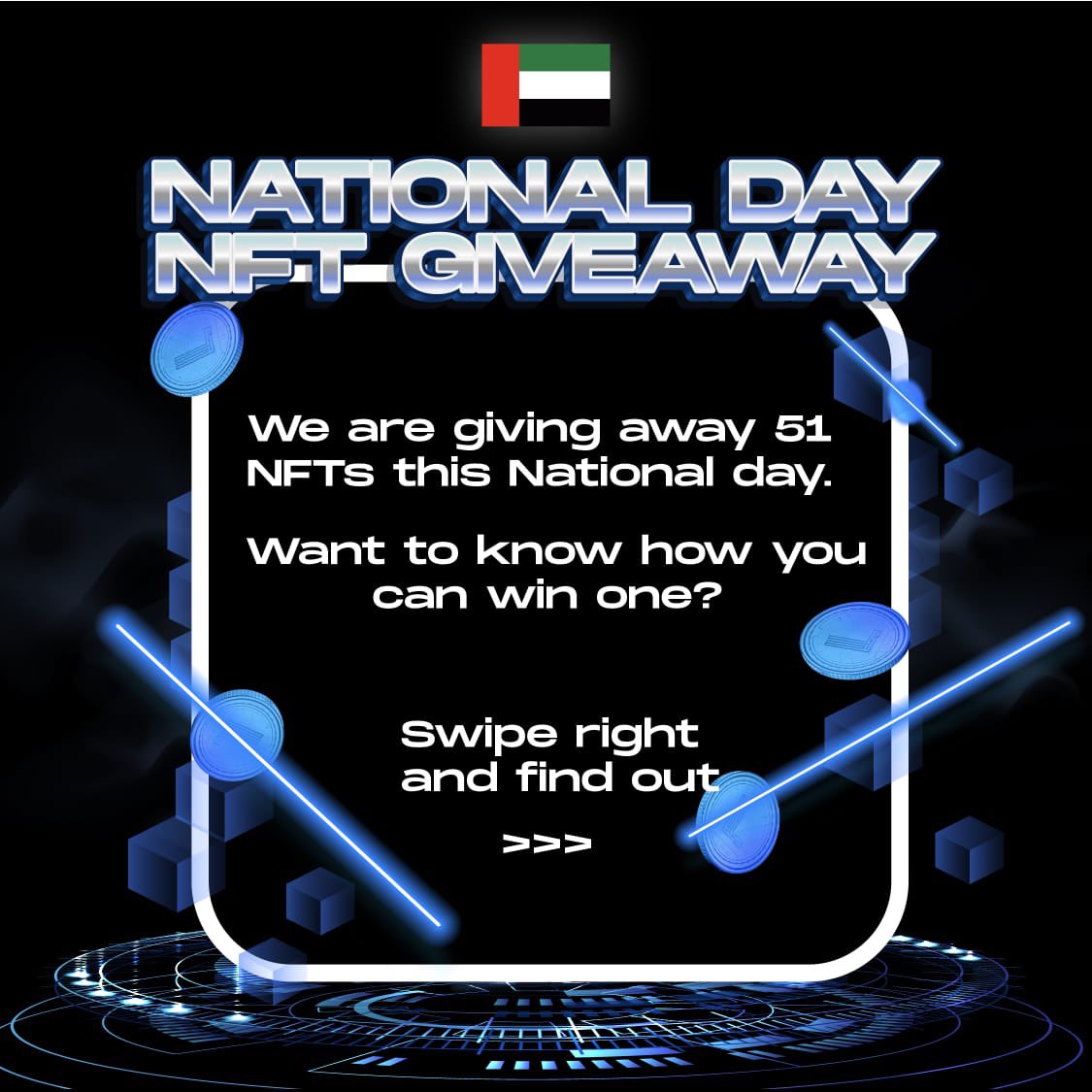 limoverseglobal's tweet photo. 🚨 HUGE GIVEAWAY ALERT!! 🚨 

This 51st UAE National Day, we’re giving away up to 51 exclusive NFT’s. Everytime you walk, jog or run when you have these NFTs, you get PAID! All you got to do to WIN is swipe the post and follow the easy instructions! https://t.co/YrFYijmmMT