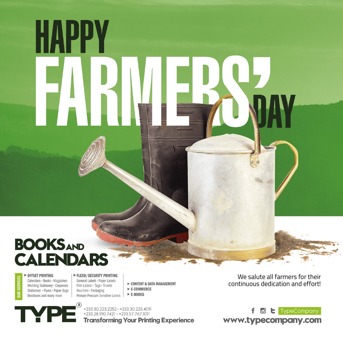 TypeCompany's tweet image. Ayekoo to our cherished farmers. 
Happy Farmer's Day!