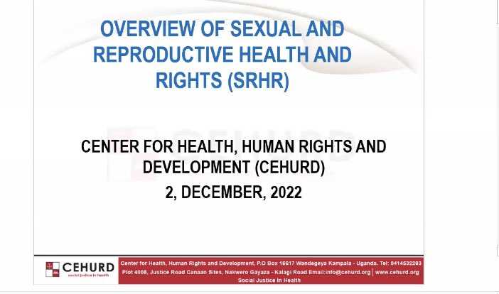 Our Executive Director @FatiaKiyang is one of the speakers at the ongoing <a href="/PCAUganda/">Palliative Care Association of Uganda (PCAU)</a> Quarterly Update Meeting. The theme of the meeting is Sexual and Reproductive Health and Rights (SRHR): The Role of Palliative Care

Meeting 🔗: us06web.zoom.us/meeting/regist…

#SRHRAndPalliativeCare