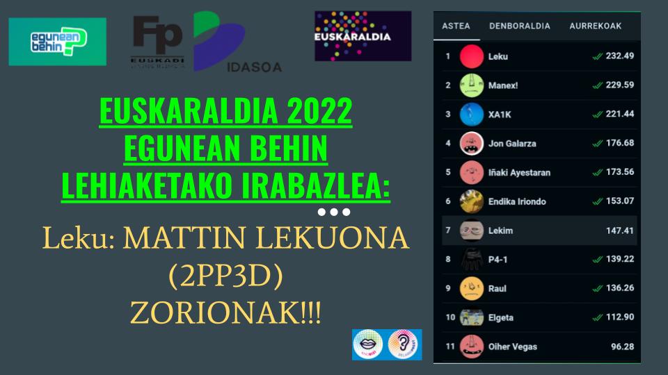 fpbidasoa's tweet photo. Gaur, ikastetxean #euskaraldia2022 eta #euskarareeneguna ospatuko dugu. Dena prest! 
➡️SOKATIRA TXAPELKETA
➡️TXINGA TXAPELKETA
➡️SAKU LASTERKETA
➡️ikasleen EGUNEAN BEHIN lehiaketa... https://t.co/wtRiRBw5nU