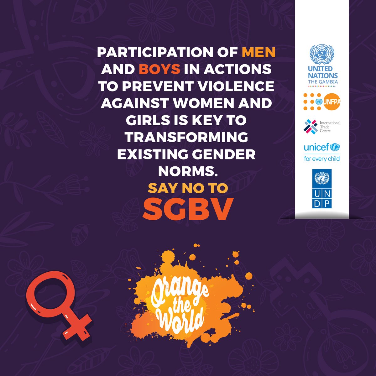 Male involvement is crucial in the fight against #SGBV. Therefore, we must accelerate our joint efforts in combating and tackling these issues affecting women and girls in the 🇬🇲. #DeliveringForTheGambia #16DaysofActivism2022