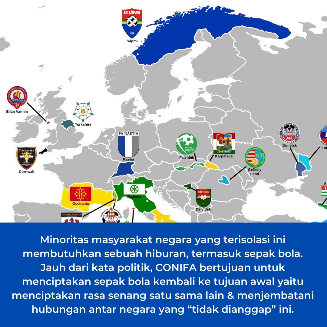 FIFA punya tandingan, namanya Conifa. Bahkan federasi ini udah tiga