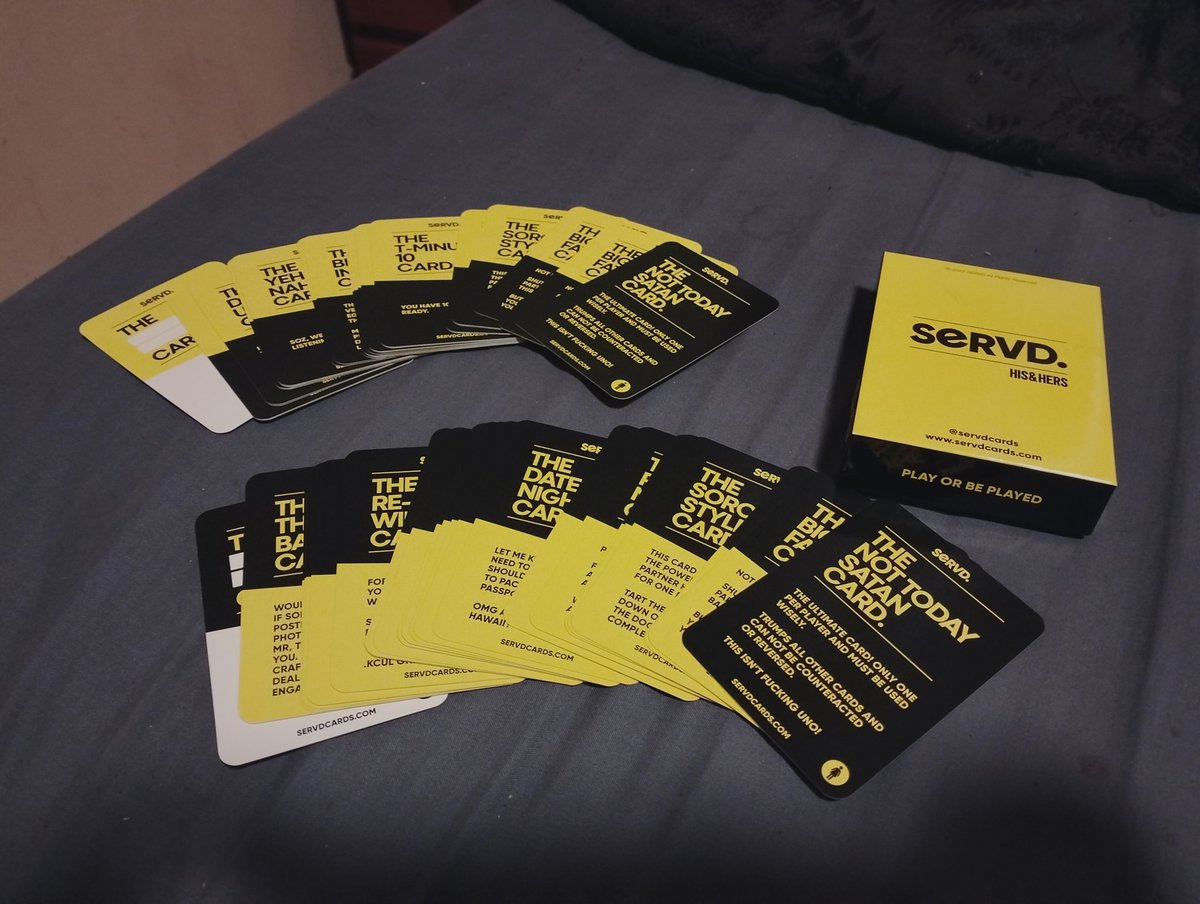 TheFolland's tweet photo. So these arrived today. Let the chaos commence. #servdcards @SERVDCARDS https://t.co/rdvRCx1l2s