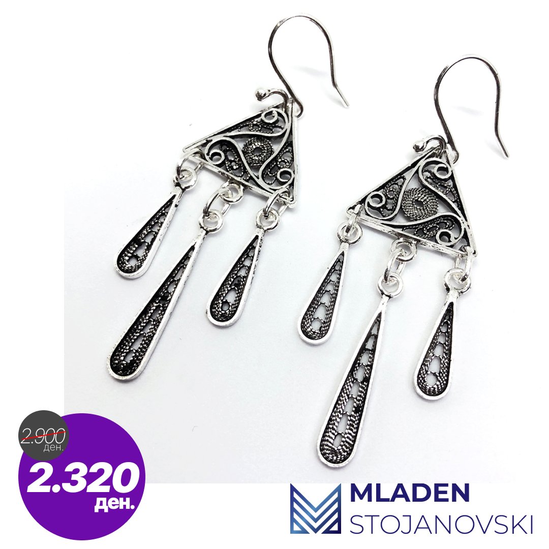 💥💎20 ПОПУСТ на Сребрени Филигрански Обетки.💎💥
Цена: 2.900 - 20% = 2.320 денари

Материјал: сребро 980/925
Обетки димензии: 15 mm - 45 mm x 20 mm

Достава низ цела Македонија + 150 денари.
Нарачки во порака или на 071 795 668.