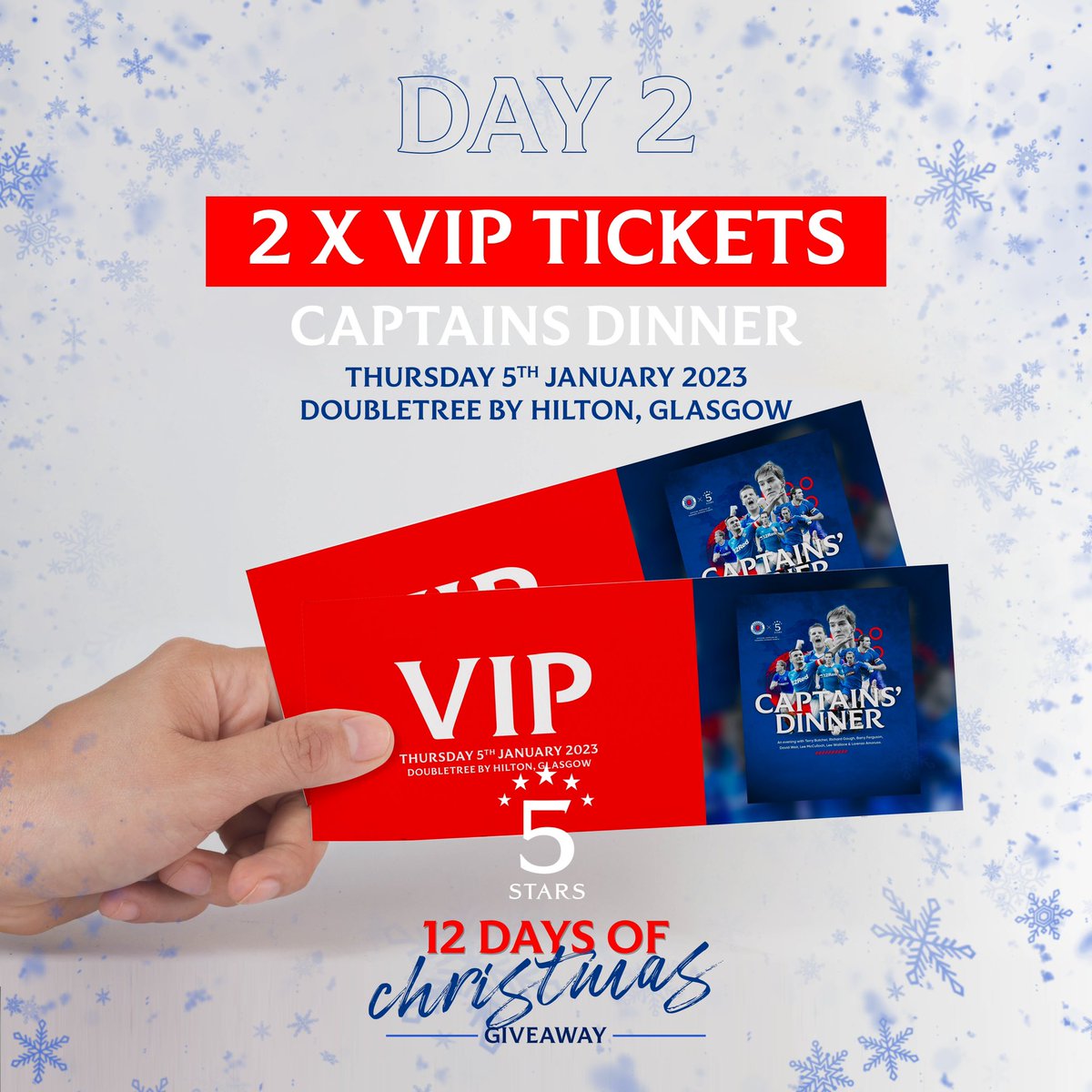 🔴⚪️🔵 12 Days of Christmas Giveaway - Day 2 🔴⚪️⚪️ We’re giving you the chance to #Win 2 VIP Tickets to the Captains Dinner at Doubletree by Hilton on Thursday 5th January. All you have to do: 🔴 Like this post ⚪️ Tag 2 friends in the comments 🔵 Retweet