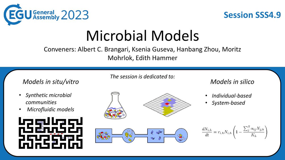MoritzMohrlok (@mmohrlok) on Twitter photo Hi Twitter! Are you working on modelling what #microbes do in #soils? Submit an abstract until Jan 10th and join our session at #EGU23!
More information here: meetingorganizer.copernicus.org/EGU23/session/…
<a href="/EuroGeosciences/">European Geosciences Union</a> <a href="/AlbertBrangari/">Albert Brangarí</a> <a href="/EdithCHammer/">Edith Hammer</a> Hi Twitter! Are you working on modelling what #microbes do in #soils? Submit an abstract until Jan 10th and join our session at #EGU23!
More information here: meetingorganizer.copernicus.org/EGU23/session/…
<a href="/EuroGeosciences/">European Geosciences Union</a> <a href="/AlbertBrangari/">Albert Brangarí</a> <a href="/EdithCHammer/">Edith Hammer</a>