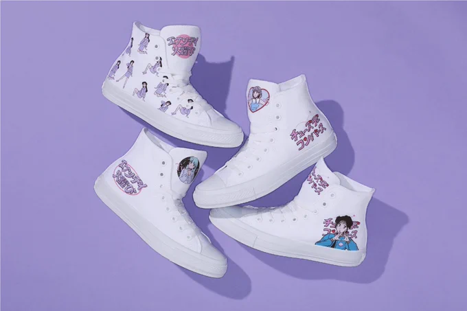 コンバースのシューズ直営店"White atelier BY CONVERSE"で展開する火曜びコラボデザインがスタートされましたアッパーとタンそれぞれ4種なのでいろんな組み合わせが楽しめて自分好みのコンバースが作れます私も2足選びました!いっぱい履きます 