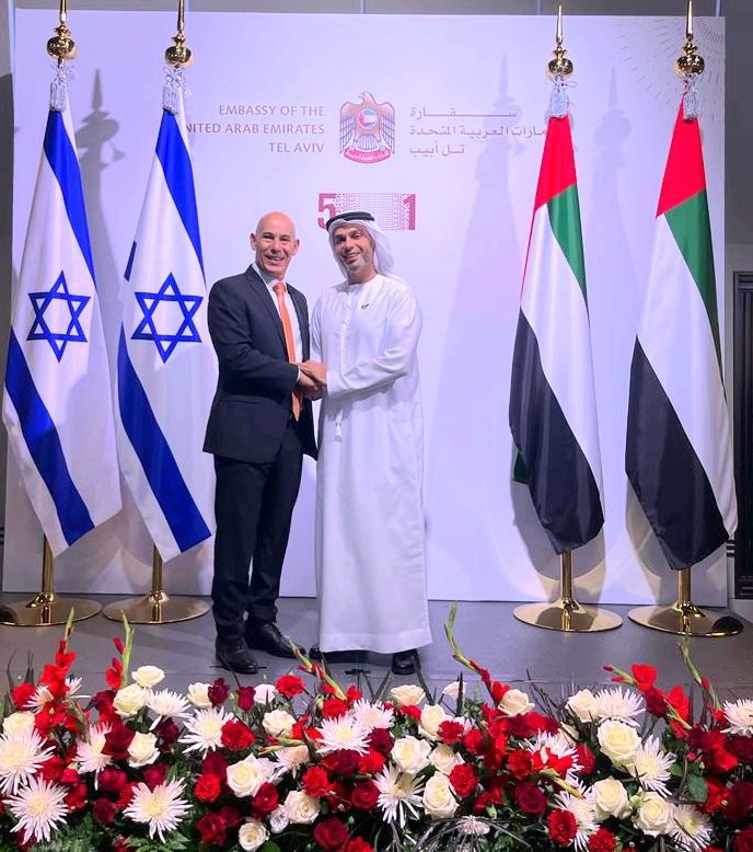 I had the pleasure to celebrate #UAENationalDay51 last night in Tel Aviv. I wish my friends happy national day and may the friendship and partnership between our countries continue to grow and flourish.🇮🇱🇦🇪