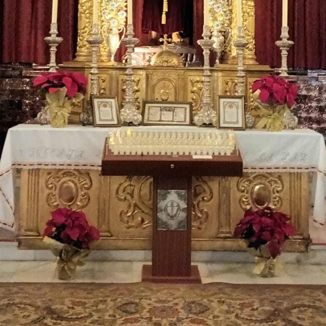 HExcombatientes's tweet photo. 🌹 En el día de ayer se ha terminado la ornamentación de la capilla de la Hermandad para la celebración de la Navidad. Las flores de pascua han sido donadas por una familia de hermanos. 

Que Nuestros Titulares bendigan a todos los que cuidan generosamente de su Hermandad. https://t.co/4ASj12pp54