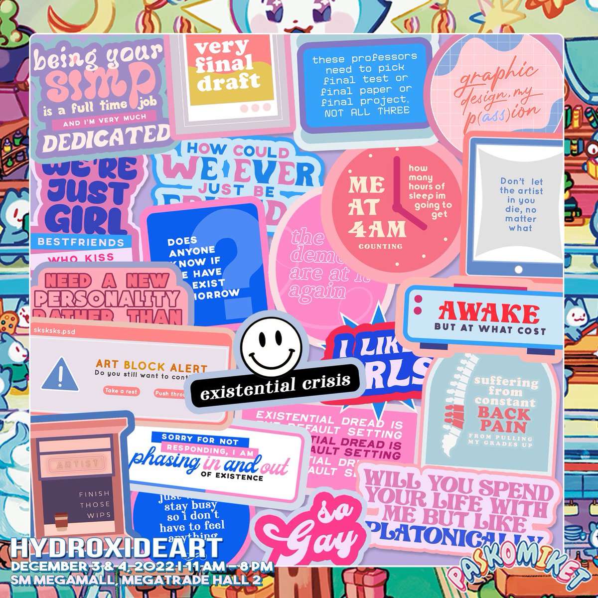 hydroxideart's tweet photo. Hi! I will be at Paskomiket this Dec3-4 at SM Megamall, Megatrade Hall 2!! You can visit us in Table 142 !! New limited designs will be on hand at the event that are not yet released in my shop 💫✨💓
#PASKOMIKET2022 https://t.co/jIGoPyHR6K