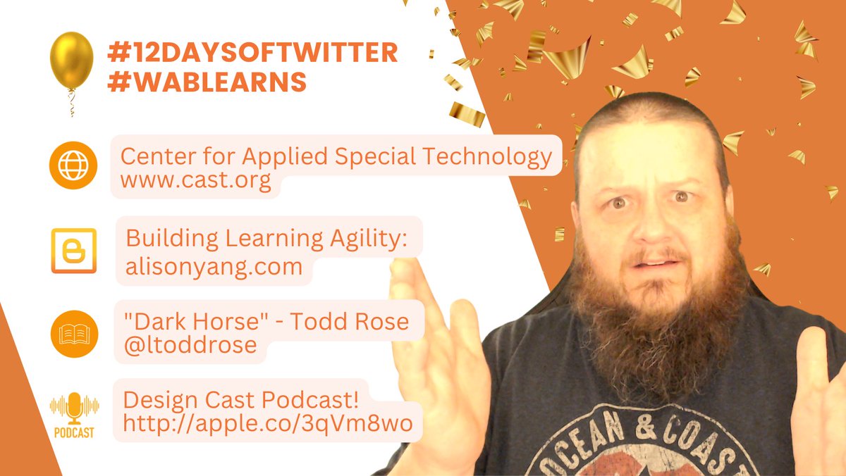 diskon4no's tweet photo. Day 2 #12daysoftwitter #WABLearns Fav Things
🌏EduWeb: https://t.co/9moMkwNxts @CAST_UDL
✍🏻Blog: @alisonyang_dc
📚Book: #DarkHorse @toddrose
🔊Podcast: #DesignCast @diskon4no
Thanks @klbeasley ! https://t.co/T8Q5v2bDRu