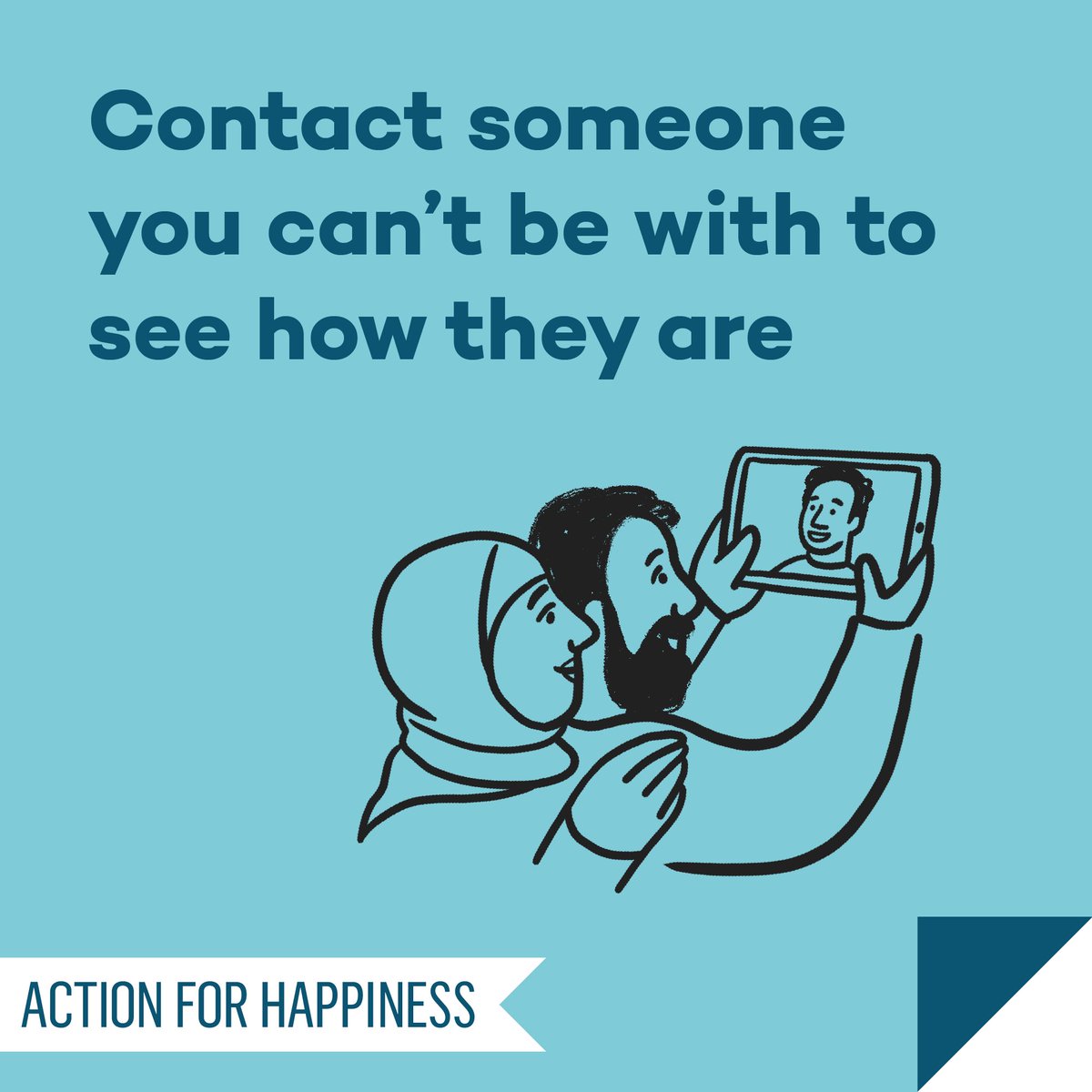 actionhappiness's tweet image. Do Good December - Day 2: Contact someone you can’t be with to see how they are actionforhappiness.org/december #DoGoodDecember