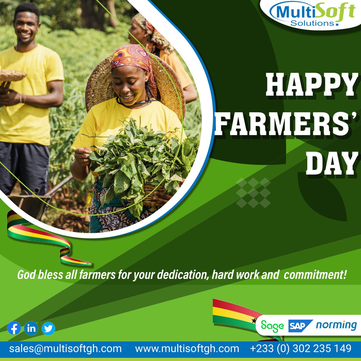 multisoftsolgh's tweet photo. Happy Farmers' day to all dedicated Farmers!🇬🇭

#happyfarmersday
#Ghana 
#softwaresolutions
#multisoftsolutions https://t.co/RiqdDdWxr7