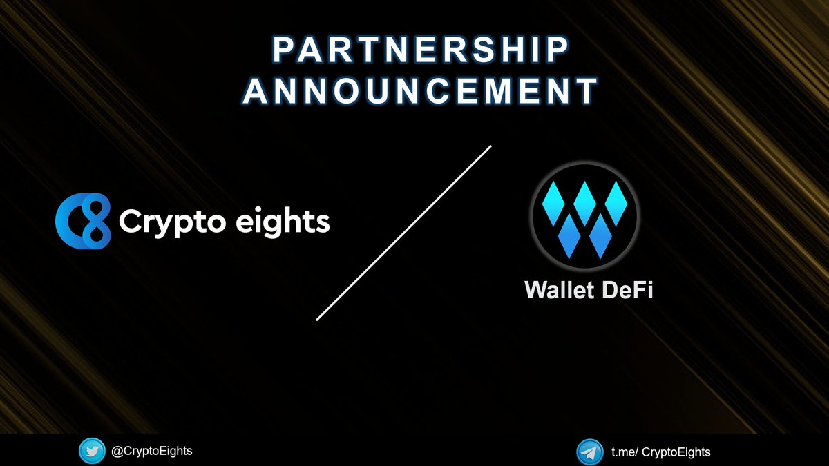 CryptoEights's tweet photo. 🔹 CryptoEights is proud to announce it has partnered with @wallet_defi
🎯 #WalletDefi #WDF $WDF aims to bring you a powerful decentralized ecosystem that faces the future
⚡️ #CryptoEights & #WalletDefi will collaborate to expand brand coverage and communities https://t.co/rnZHCfpWmx