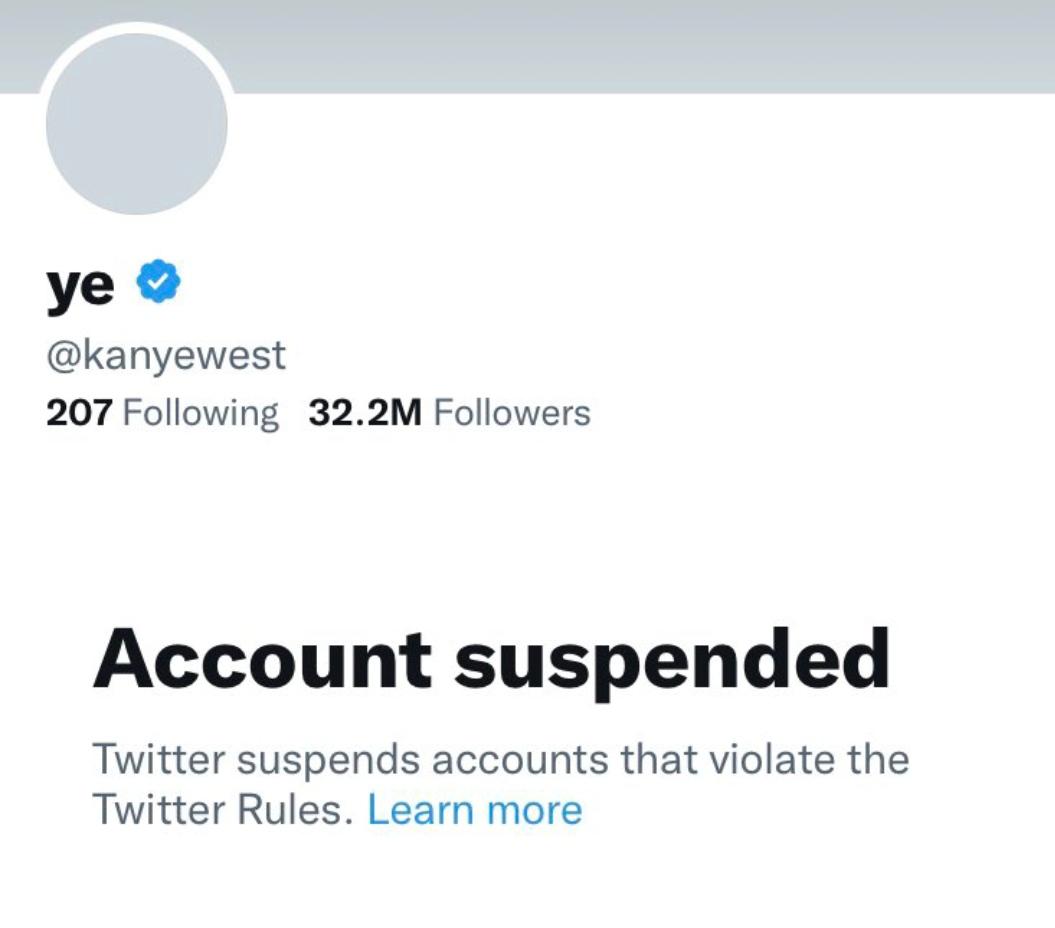 TruthNews_WORLD's tweet photo. BREAKING: Ye (@kanyewest) has been Permanently Suspended from Twitter https://t.co/iql98vF3i8