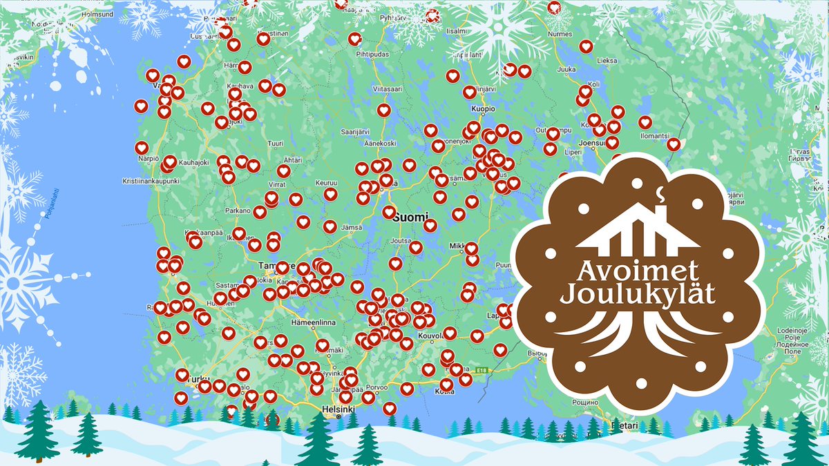 Avoimet joulukylät kartta on nyt julkaistu ja se löytyy osoitteesta suomenkylat.fi/joulukylat Löydä tapahtuma läheltäsi ja lähde seikkailulle jouluisiin kyliin! #joulukylat #avoimetjoulukylät #avoimetjoulukylat