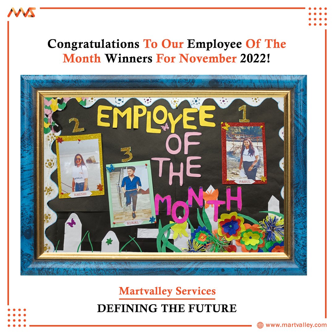 martvalley_mvs's tweet photo. Congratulations! to Parul, Khushi, and Kunal for Employee of the Month from the Business Development Team. We are proud of your exemplary work ethic.
#martvalley #martvalleyservices #mvs #definingthefuture #appreciation #emplyeeofthemonth #greatjob #work #job #employeeofthemonth https://t.co/10sYAbNvIq