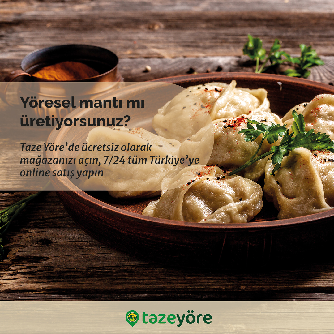Eğer siz de kendi markanızla, yöresel gıda ürünleri üretimi yapıyorsanız, hemen tazeyore.com 'da ücretsiz olarak mağazanızı açın, ürünleriniz 7/24 tüm Türkiye'ye satılsın.

🌐 tazeyore.com/magaza-ac