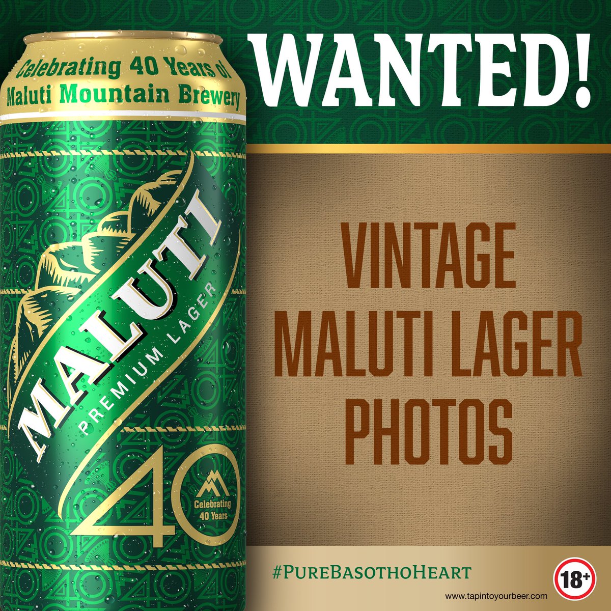 SkaftinLB's tweet photo. We’re looking for pictures of vintage @MalutiLagerLS cans! If you find one in the wild, post a picture in the comments below. Best picture wins a case of the new limited edition can! #PureBasothoHeart #ResponsibleTogether https://t.co/C7axaJFXpG