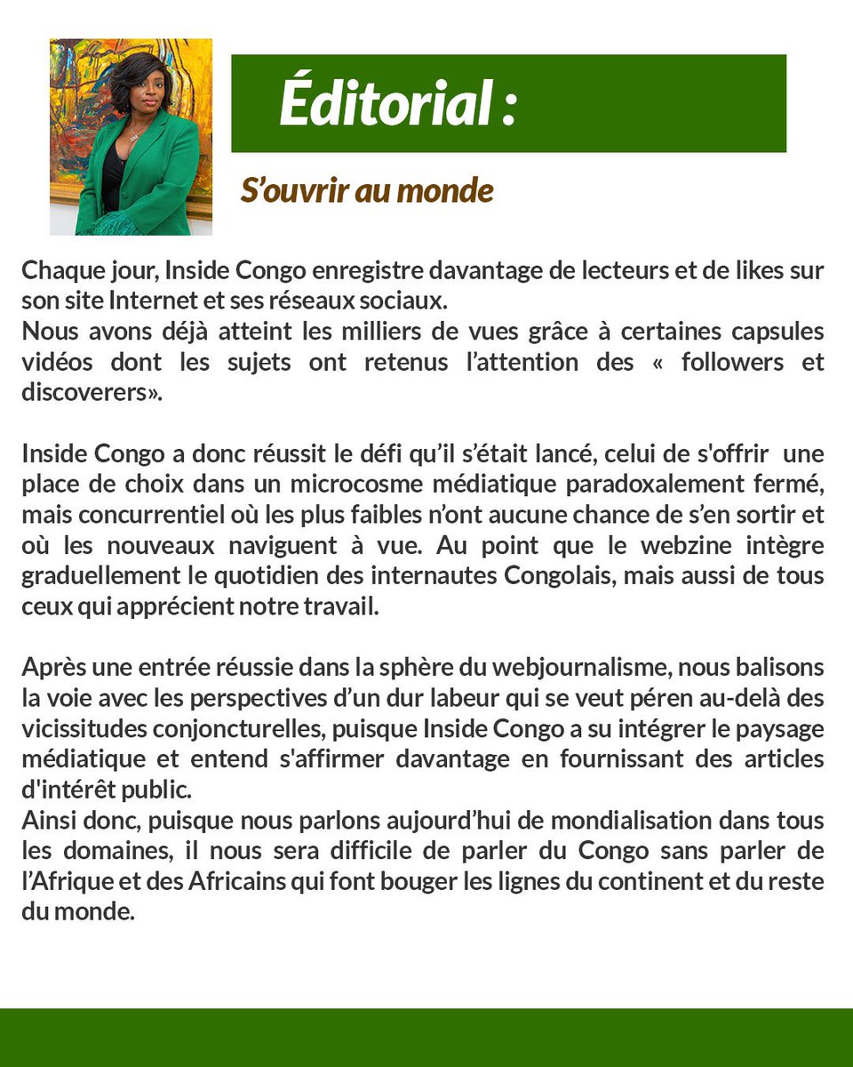 InsideCongo242's tweet photo. S’ouvrir au monde
#chezmoiaucongo #insidecongo https://t.co/XZVaKYS1p2