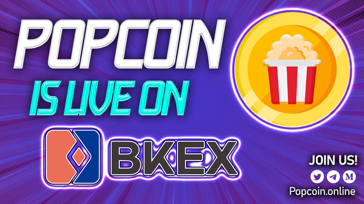 PopCoin Is LIVE On <a href="/BKEXGlobal/">BKEX</a> 🔥🚀

$Pop That Coin! 🌟

🔹bkex.com/trade/POP_USDT
🔹Popcoin.online
🔹t.me/Pop_coinn

#cryptocurrencies #Play2Earn #NFTs #P2E