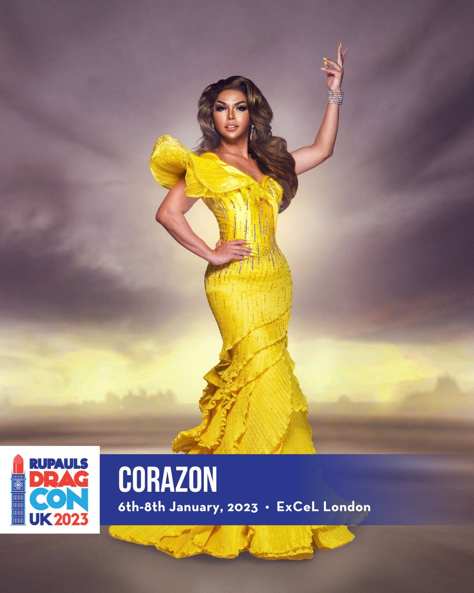 Pop off cheche! 🇵🇭 It’s time for the big reveal– @dragraceph Season 1 pageant icon @corazonfilipina is coming to #DragCon UK 2023!

Snatch your tickets NOW for the full 3-day weekend 6-8 Jan at rupaulsdragcon.com 🏁 bit.ly/3FlXUp4

#DragRace #DragRaceUK