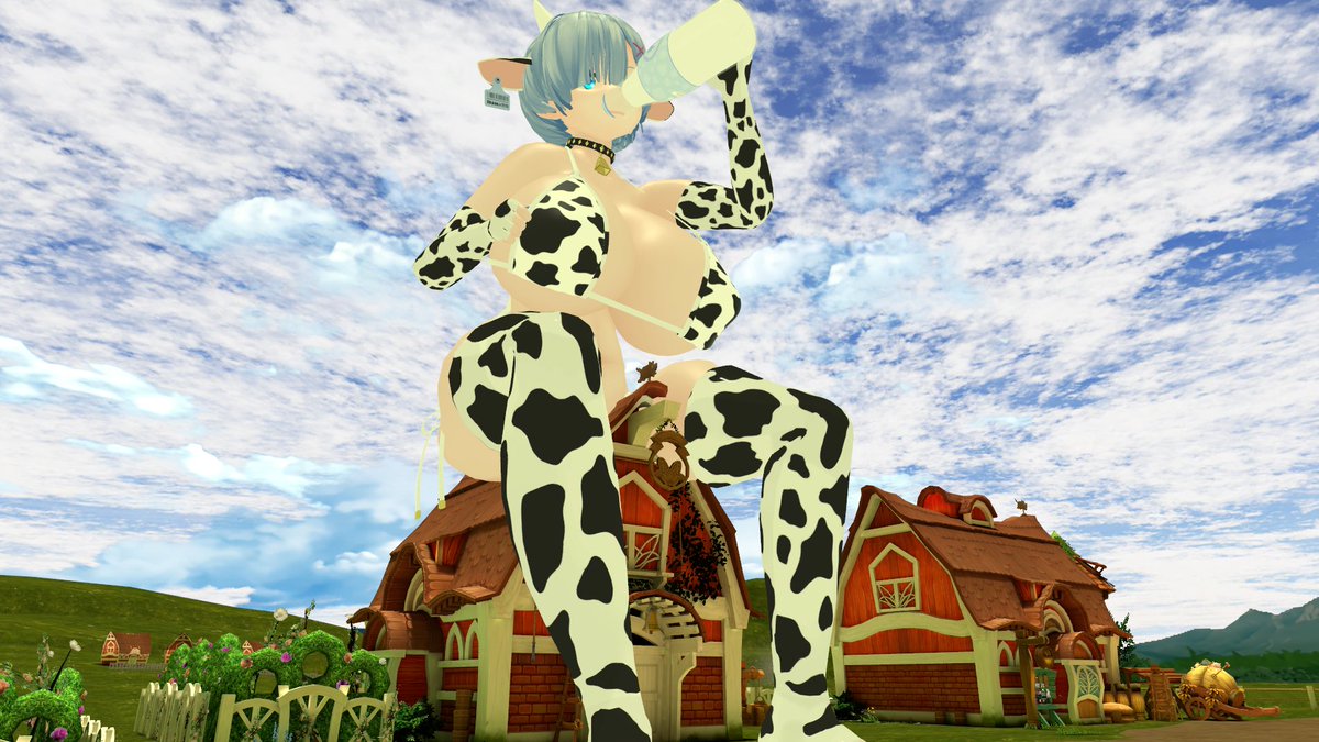 BaikenVRC's tweet photo. Cow on da farm.  She has spotted you!  Run! https://t.co/q7F27j3X0T