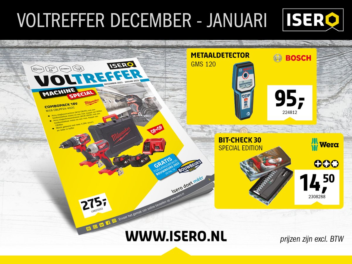 De laatste Voltreffer voor dit jaar, een machinespecial propvol top acties! 

🎆🎄 bit.ly/3gVnF68 🎇✨

Tip: regel meteen uw gratis toegangsbewijzen voor de Bouwbeurs, van 6-10 februari 2023 in de Jaarbeurs in Utrecht, via de QR code in deze Voltreffer!
