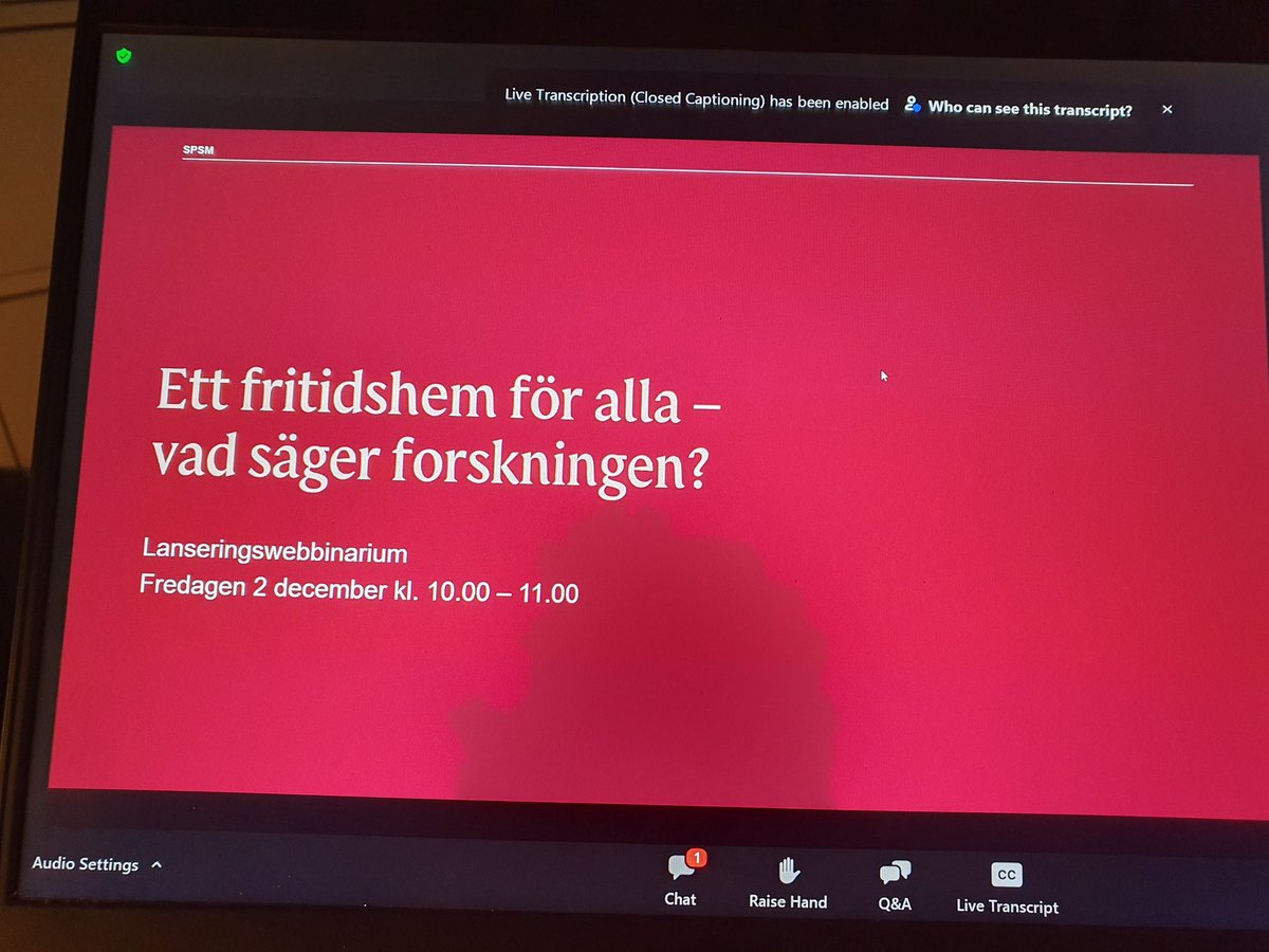 Viktigt webbinarium som hålls av #spsm idag! Hur många #skolledare och verksamma inom #fritidshem deltar på detta?  Jag hoppas på många - annars går det att se i efterhand. #epi #lidskol #funkarfritidsfunkarskolan #specialpedagogik #kunskapsutveckling