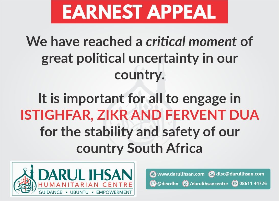 discdbn's tweet photo. ๐ An Earnest Appeal
By Darul Ihsan Centre
#Dua #Istighfaar #Zikr #TurningToAllah #Stability #Safety #SouthAfrica https://t.co/YlBJDGLhIv