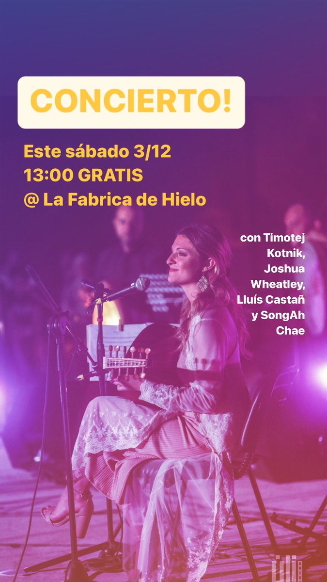 AliyaCycon's tweet photo. Mañana en @LaFabricaDHielo ! Nos vemos ahí 🙌 tengo muchísimas ganas de tocar mi música para vosotros, y compartir CUATRO canciones nuevas! https://t.co/kKG7ow54Or