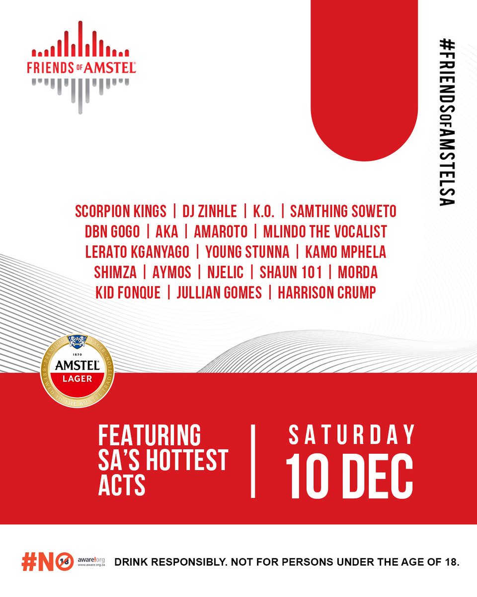 expressmagza's tweet photo. South Africa brace yourself!! Nigerian singer @temsbaby together with local acts will gift this year's festive season with onstage performances brought to you by @AmstelSA. Don't miss it.
December 10
#FRIENDSofAMSTELSA
#expressEvents https://t.co/l7vhhS2tu3
