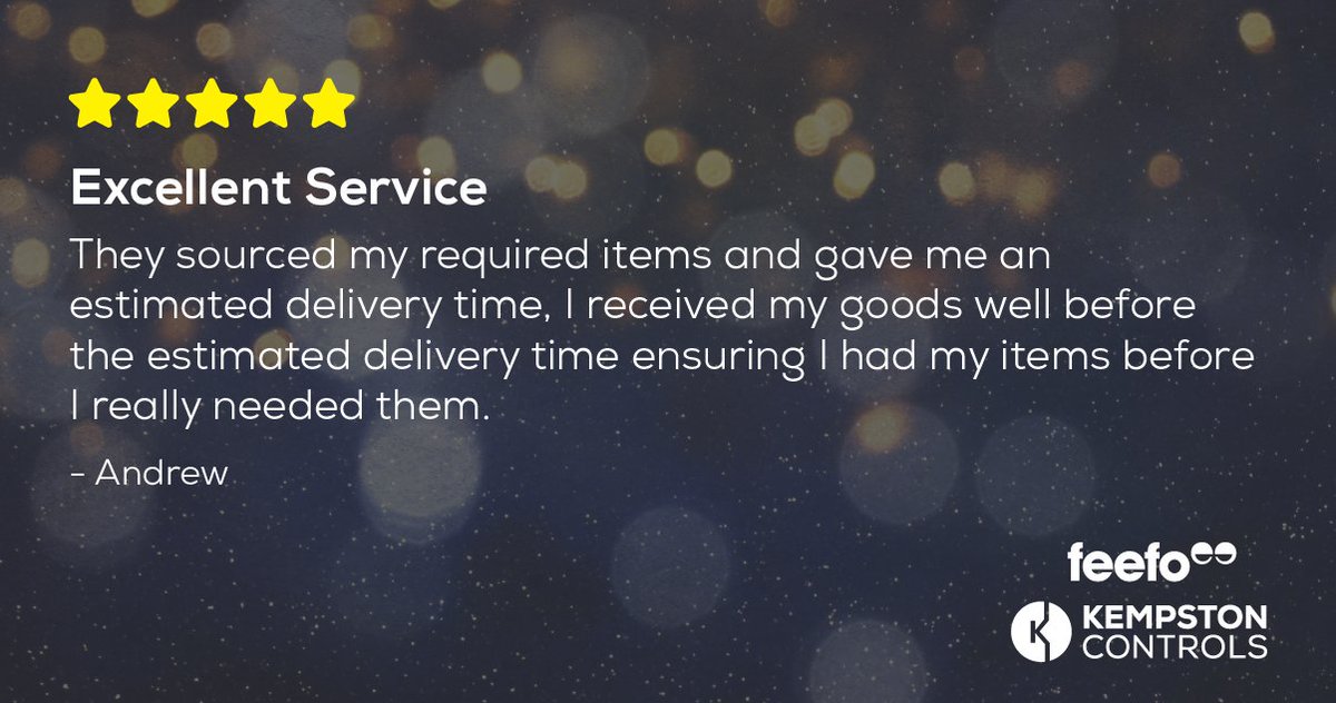 It's Feefo Friday! Here at Kempston Controls, we pride ourselves on our exceptional customer service. A Platinum Feefo Trusted Trader, we are on hand to tackle any application!

#Feefo #TrustedTrader #CustomerService #FeefoFriday