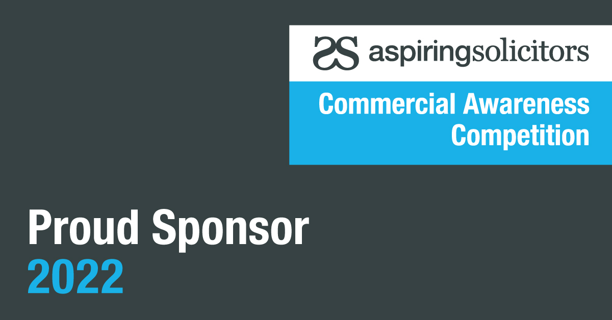 We are pleased to be one of the sponsors of @aspiringsolicitors Commercial Awareness Competition 2022. We look forward to attending the final at <a href="/barclaysuk/">Barclays UK</a> in a few weeks time and meeting with all of the finalists! #commercialawareness #trainingcontract #Diversity