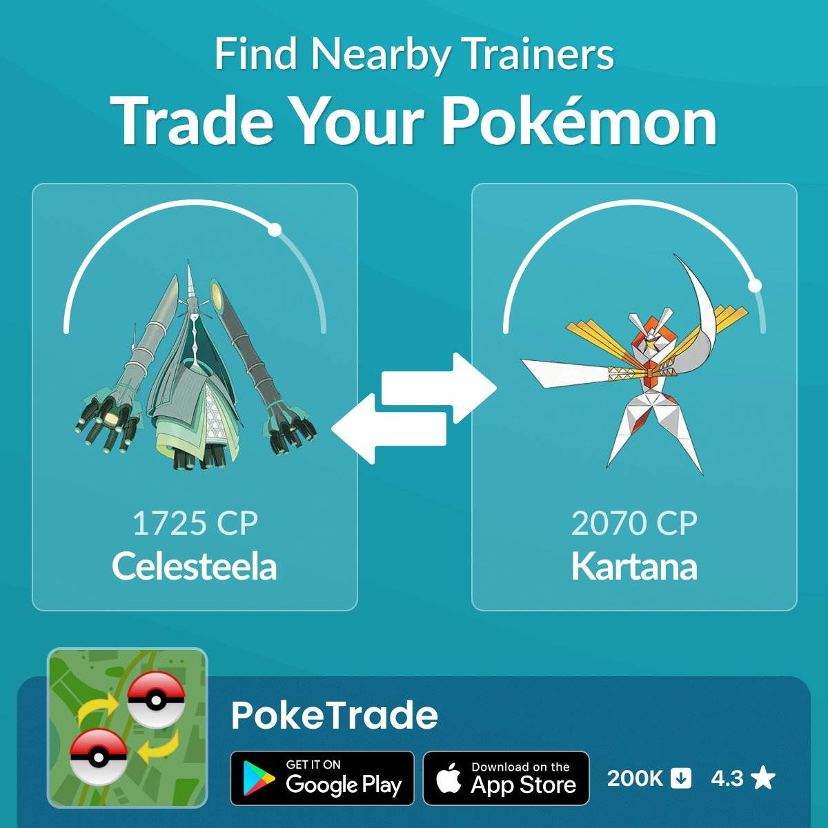 Celesteela Pokemon Trade Go