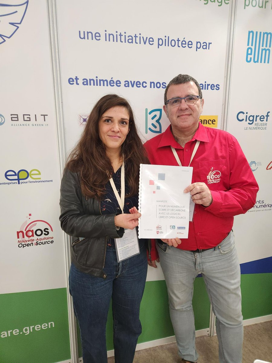 Nouvelle-Aquitaine Open Source (@naos_cluster) on Twitter photo 📰 Publication : #manifeste pour un numérique sobre et décarboné avec le #logiciel #libre et #opensource
co-écrit par <a href="/HubOpenSource/">Hub Open Source Systematic Paris-Region</a> <a href="/Pole_Systematic/">Pôle Systematic</a> et <a href="/naos_cluster/">Nouvelle-Aquitaine Open Source</a>
Présenté au <a href="/GreenTechForum/">GreenTech Forum</a> par Florence Blazy et <a href="/jcelineau/">Jean-Christophe Elineau 🐧🇨🇵 🇨🇦 🇬🇱 🇵🇸 🇺🇦</a>
Lire 👉 s.naos.cc/manifestnumresp
<a href="/Planet_TechCare/">Planet Tech’Care</a> 📰 Publication : #manifeste pour un numérique sobre et décarboné avec le #logiciel #libre et #opensource
co-écrit par <a href="/HubOpenSource/">Hub Open Source Systematic Paris-Region</a> <a href="/Pole_Systematic/">Pôle Systematic</a> et <a href="/naos_cluster/">Nouvelle-Aquitaine Open Source</a>
Présenté au <a href="/GreenTechForum/">GreenTech Forum</a> par Florence Blazy et <a href="/jcelineau/">Jean-Christophe Elineau 🐧🇨🇵 🇨🇦 🇬🇱 🇵🇸 🇺🇦</a>
Lire 👉 s.naos.cc/manifestnumresp
<a href="/Planet_TechCare/">Planet Tech’Care</a>