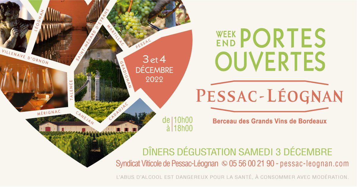 Et pourquoi pas un petit tour dans les Châteaux de #pessacleognan ce week-end? 
Château Carbonnieux sera ouvert
Les 3 et 4 dec. de 10h à 18h/visites et dégustations gratuites+vente de fromages et huitres
Programme:pessac-leognan.com/week-end-porte…