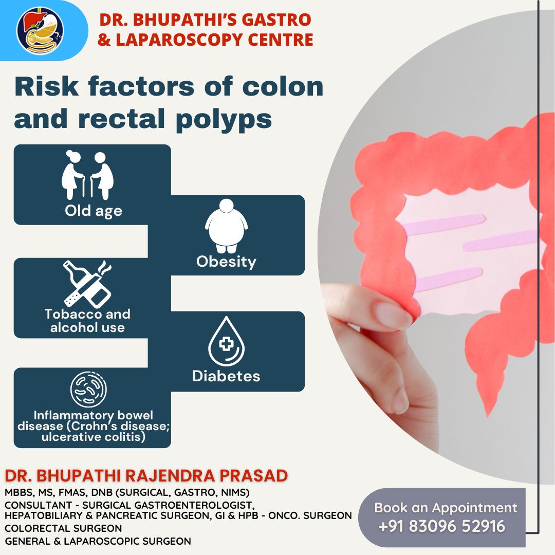 BhupathiRajend5's tweet image. #Colon or #rectalpolyp is a growth on the #innerlining of the colon or rectum. 

#Colon and #rectalpolyps occur in both men and women ages 50 and older. 

#Colonpolyps cause #bleeding from your rectum, blood in stool, or fatigue. 

Consult with our #Gastroenterologist.