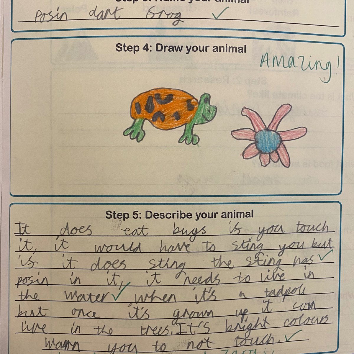 MrsFieldBaines's tweet photo. Year 4 loved coming up with their own animals during  science this week. We are learning to understand that animals adapt to suit their environment in our 'Living things and their habitats' unit - here are some examples! Thanks @DevelopExperts 😊 https://t.co/K43y9k0q0C
