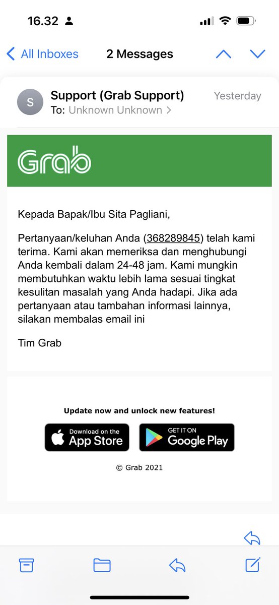 sitapagliani's tweet photo. 2x kasih laporan, karena gak terima makanan tapi driver menyelesaikan pesanan. Dan sampe hari ini gak ada kelanjutan dari grab???!!! Tolong dibales dong rmail saya!! Udah 2x saya gak terima makanannya , dan samapai kasus ke 2 ini tetap gak adA kelanjutan!!! https://t.co/SFFcj8lGYr