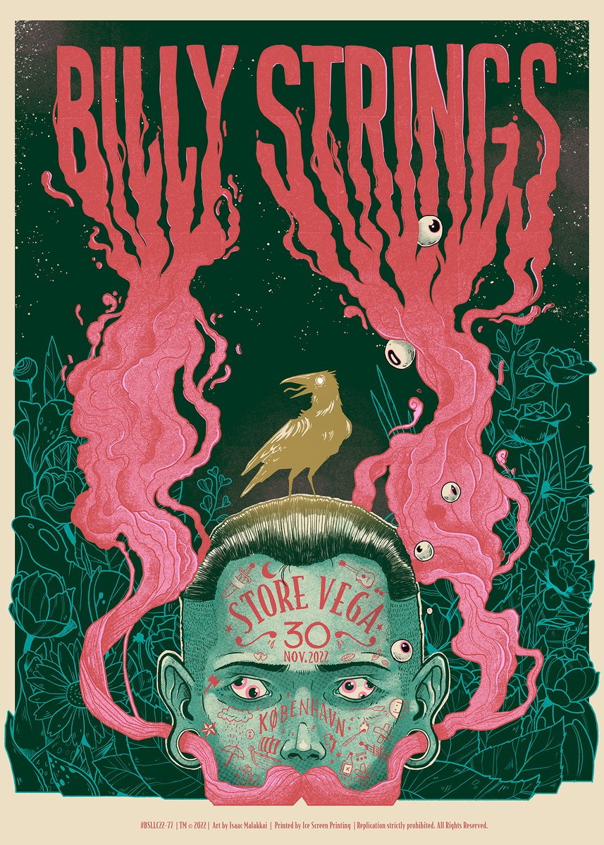 A huge pleasure to design this Gig poster for <a href="/BillyStrings/">Billy Strings</a> What an amazing live they have!