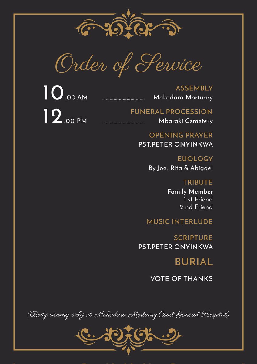 joedition's tweet image. Good afternoon to all Mama Joe will be laid to her final resting place tomorrow, Saturday 3rd of December at Mbaraki Cemetery grounds, Mombasa. All are welcome and have a blessed day.