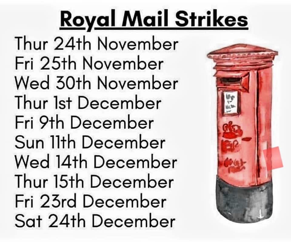 EleanormaloneyC's tweet photo. @royalmailnews Really bloody great for Christmas and birthday cards/ presents. Pay them more and call off the strikes. Actually it’s not even Xmas stuff, what’s going to happen to prescription medication orders, hold onto those too? https://t.co/j1T7Tpln7d