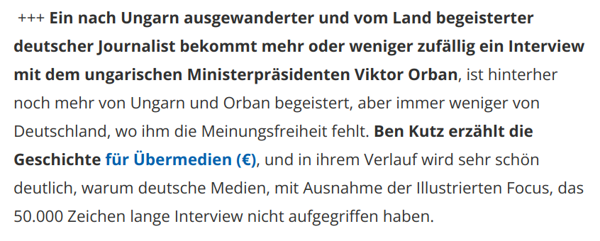 BenKutz_'s tweet photo. Mein Text über das Orbán-Interview hat im @altpapier Erwähnung gefunden, danke! :-) https://t.co/wHwceqA0tc