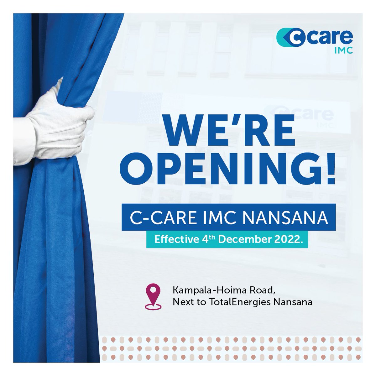 C_Care_Uganda's tweet photo. Quality healthcare is that much closer. #ExpertiseWithCare https://t.co/5qav0Hx7ra