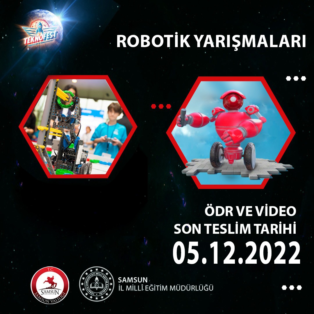 samsunarge's tweet photo. Teknofest 2023 
Robotik Yarışmaları
Ön Değerlendirme Raporlarının (ÖDR) ve Proje Tanıtım Videolarının Son Teslim Tarihi: 
5 Aralık 2022 

https://t.co/0uI1em7Ur1

@zulkifdagli
@muratagar60
@samsunmem
@teknofest https://t.co/lrBsxAVuMt