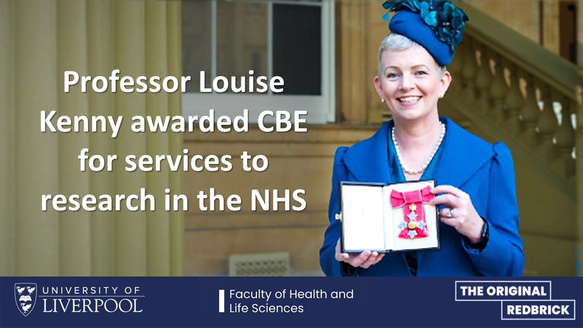 🎖️Congratulations to our own @livuniHLS Executive Pro-Vice-Chancellor, Professor Dame Louise Kenny who received her prestigious #CBE award at an investiture ceremony at #BuckinghamPalace this week for her achievements and services to the NHS Full story👉🏽 bit.ly/CBELK22
