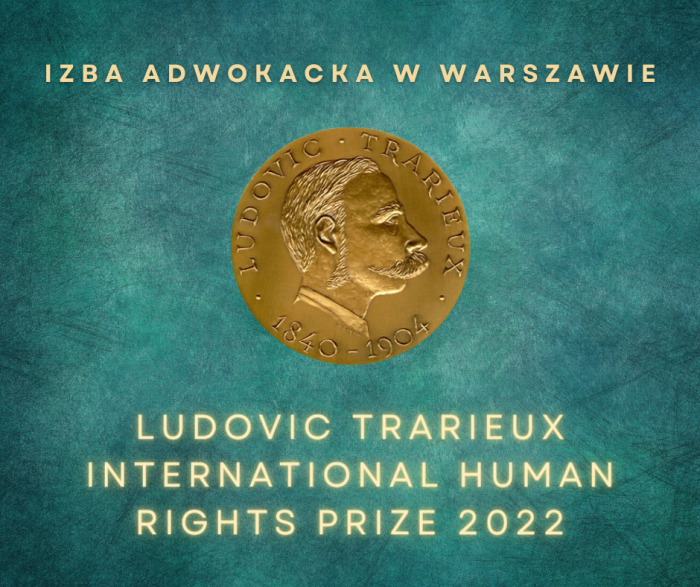 Izba Adwokacka w Warszawie (@ora_warszawa) on Twitter photo <a href="/ORA_Warszawa/">Izba Adwokacka w Warszawie</a> została uhonorowana specjalną nagrodą Ludovic Trarieux International Human Rights Prize za rok 2022 – jedną z najbardziej prestiżowych nagród międzynarodowych przyznawanych obrońcom praw człowieka i organizacjom stojącym na ich straży.
bit.ly/3Y3K7Lp <a href="/ORA_Warszawa/">Izba Adwokacka w Warszawie</a> została uhonorowana specjalną nagrodą Ludovic Trarieux International Human Rights Prize za rok 2022 – jedną z najbardziej prestiżowych nagród międzynarodowych przyznawanych obrońcom praw człowieka i organizacjom stojącym na ich straży.
bit.ly/3Y3K7Lp