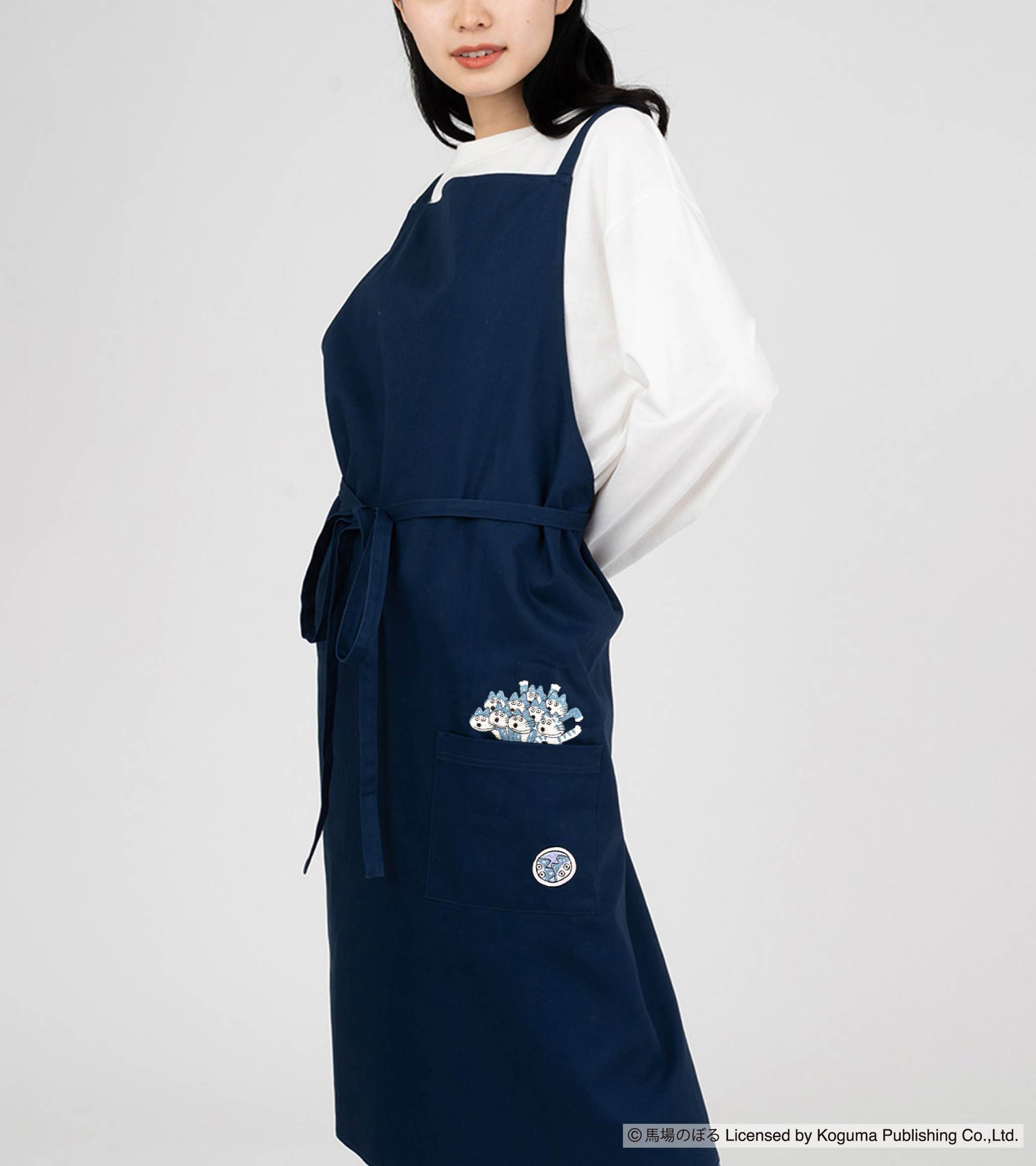 graniph グラニフ 11ぴきのねこ エプロン ネイビー 刺繍 馬場のぼる graniph グラニフ 11ぴきのねこ エプロン ネイビー 刺繍 馬場のぼる