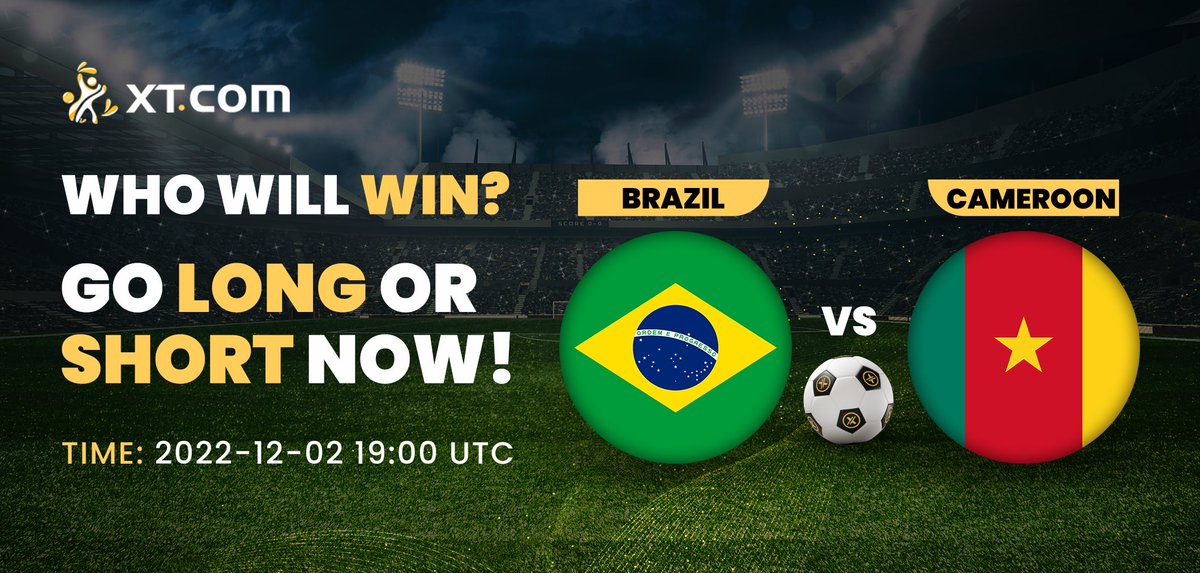 Brazil 🆚 Cameroon: Can Brazil Make Three Straight Wins? 🔥

👉 Match Preview: xtsupport.zendesk.com/hc/en-us/artic…

💰 Trade on: futures.xt.com/contract/u_bas…

⚽️ World Cup Prediction Markets: futures.xt.com/qatar-world-cu…

#FIFAWorldCup #XTWorldCup22 #XTPredictFuture #Brazil #Cameroon #BrazilVSCameroon